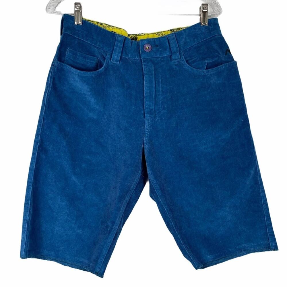 Analog NWT Corduroy Shorts Raw Hem Blue Zip Pocket Size 28 Inseam 9" Skater